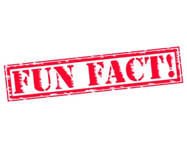 Fun gerçek! Kırmızı damga metni beyaz kağıt üzerinde