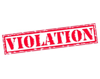 İhlali kırmızı damga metni beyaz kağıt üzerinde
