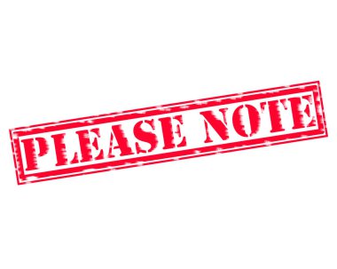 Beyaz kağıt Not kırmızı damga metni lütfen