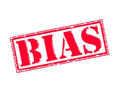 Önyargı kırmızı damga metni beyaz kağıt üzerinde