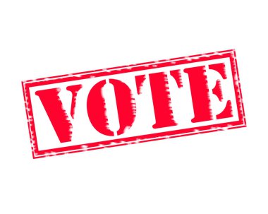 Oy kırmızı damga metni beyaz kağıt üzerinde