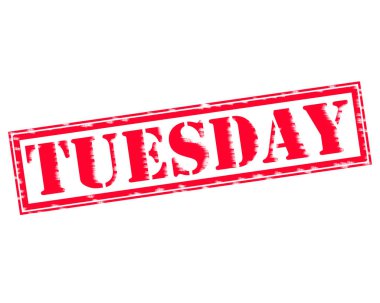 Salı kırmızı damga metni beyaz kağıt üzerinde