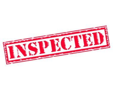 Kırmızı damga metni beyaz kağıt üzerinde kontrol