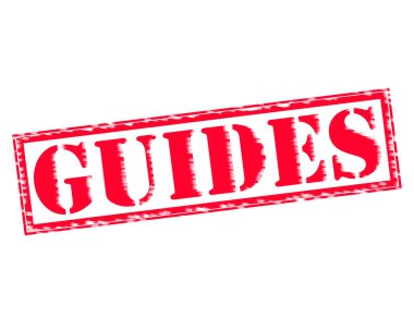 Kılavuzları kırmızı damga metni beyaz kağıt üzerinde