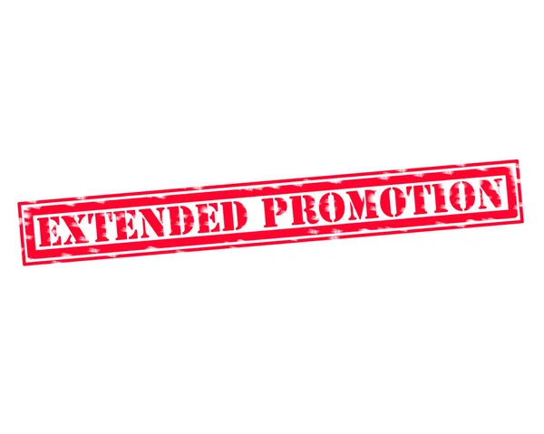 EXTENDED PROMOTION RED Stamp Text on white backgroud — Stock Photo, Image