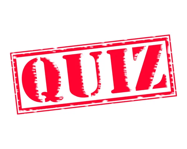 Rode stempel tekst op witte backgroud quiz — Stockfoto