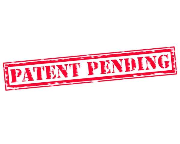 Roter Stempeltext auf weißem Hintergrund zum Patent angemeldet — Stockfoto