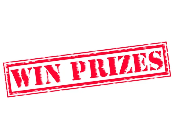 WIN PRIZES RED Stamp Text on white backgroud — Stock Photo, Image