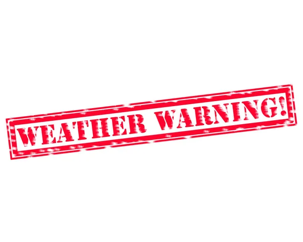 WEATHER WARNING! RED Stamp Text on white backgroud — Stock Photo, Image