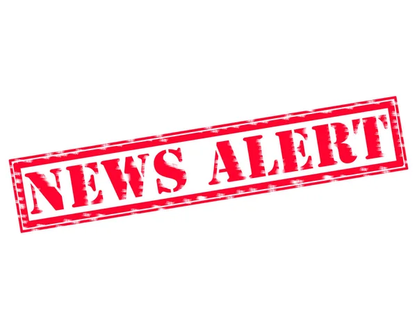 NEWS ALERT RED Stamp Text on white backgroud — Stock Photo, Image