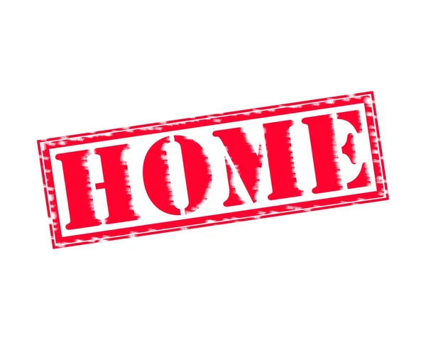 HOME RED Stamp Text on white backgroud — Stock Photo, Image