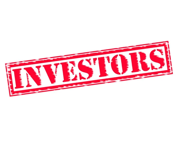 Inwestorzy czerwony znaczek tekst na białym tła — Zdjęcie stockowe
