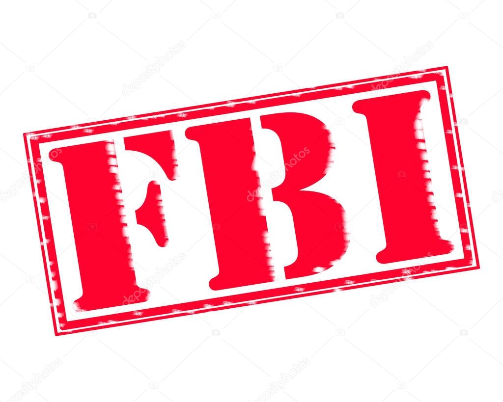 FBI RED Stamp Text on white backgroud