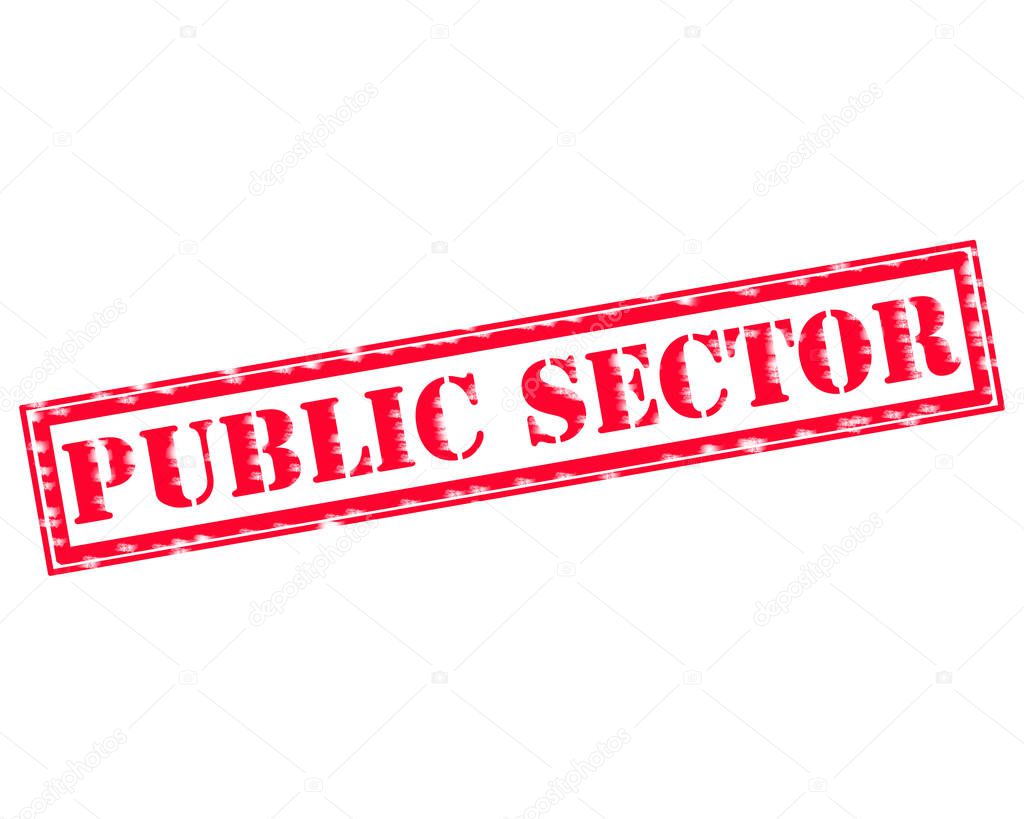 PUBLIC SECTOR RED Stamp Text on white backgroud