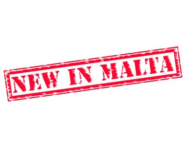Yeni içinde Malta kırmızı damga metni beyaz kağıt üzerinde