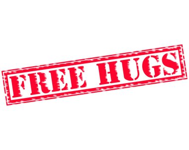 Ücretsiz Hugs kırmızı damga metni beyaz kağıt üzerinde