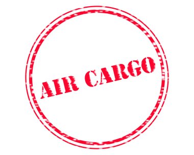 Hava Kargo kırmızı damga metni daire beyaz kağıt üzerinde