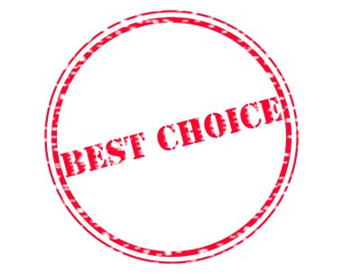 En iyi seçim kırmızı damga metni daire beyaz kağıt üzerinde