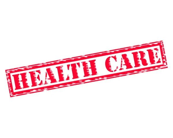 HEALTH CARE RED Stamp Текст на білому фоні — стокове фото