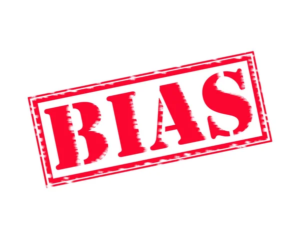 Önyargı kırmızı damga metni beyaz kağıt üzerinde