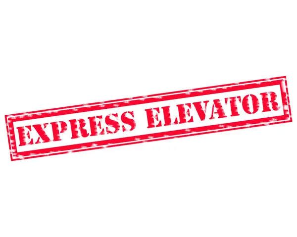 Express lift piros bélyegzőszöveg a fehér háttér — Stock Fotó