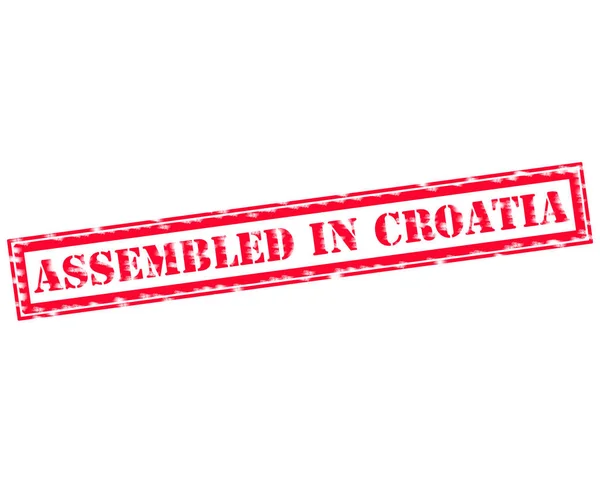 ASSEMBED IN CROATIA RED Stamp Text on white backgroud — Fotografia de Stock