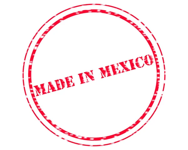 MADE IN MEXICO texto carimbo vermelho no círculo backgroud branco — Fotografia de Stock