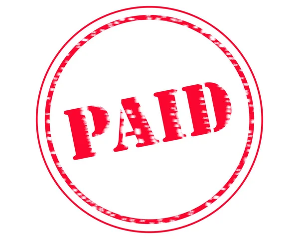 PAID RED Stamp Text on Circle white backgroud — Stock Photo, Image