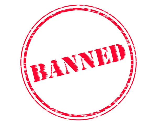 BANNED RED Stamp Text on Circle white backgroud — Stock Photo, Image