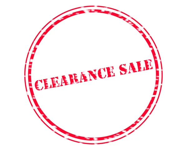 CLEARANCE SALE RED Stamp Text on Circle white backgroud — Stock Photo, Image