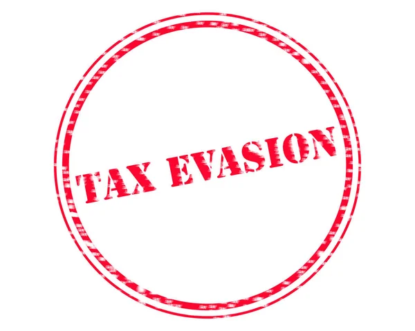 TAX EVASION RED Stamp Text on Circle white backgroud