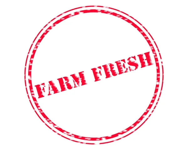 Testi francobolli di FARM FRESH su Sindone bianco Circle — Foto Stock