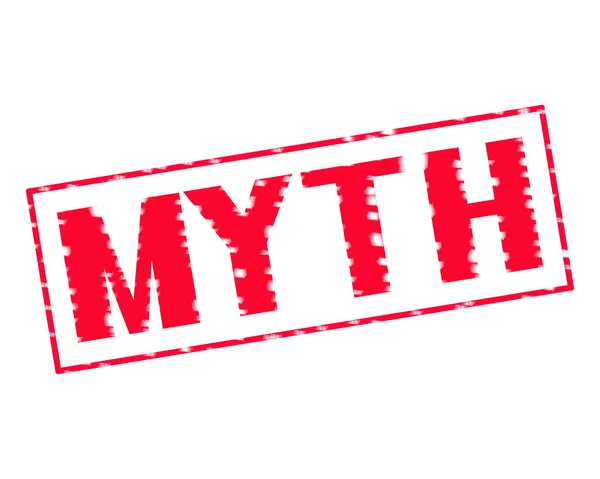 MYTH Red Stamp Text Scratching edge on white backgroud — Stock Photo, Image