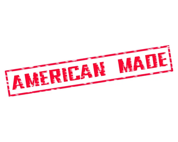 AMERICAN MADE Red Stamp Text Scratching edge on white backgroud — Stock Photo, Image