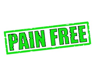 Ağrı ücretsiz yeşil-siyah damga metni beyaz kağıt üzerinde