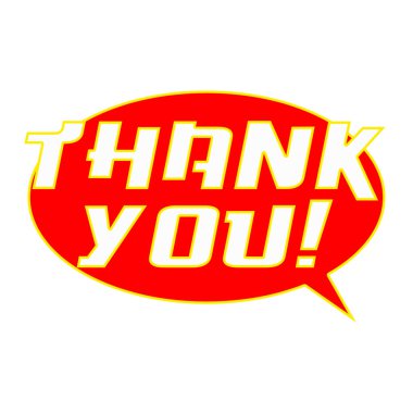 Teşekkür ederim konuşma beyaz açıklamalarıyla arka plan kırmızı kabarcıklar