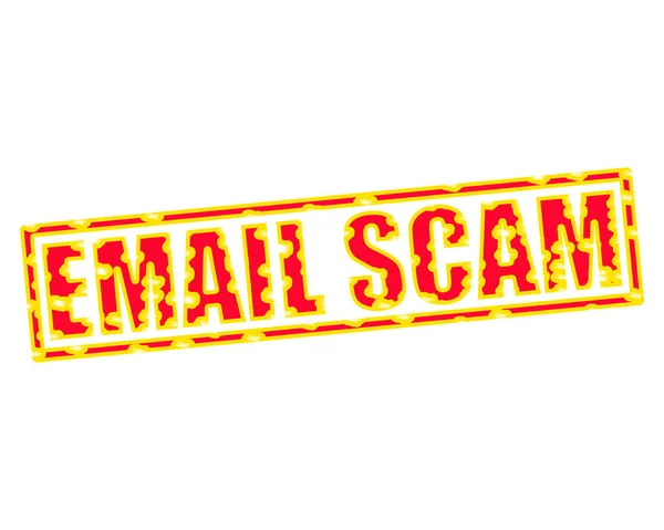 EMAIL SCAM RED-YELLOW Stamp Text on white backgroud