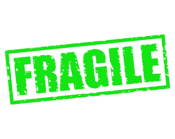 FRAGILE GREEN Stamp Text on white backgroud — Stock Photo, Image