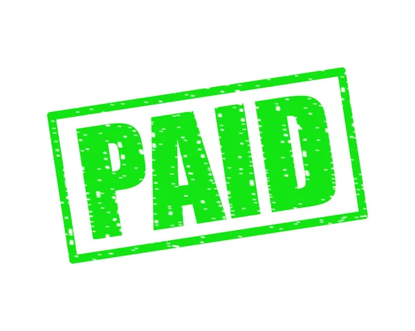 Bezahlter grüner Stempeltext auf weißem Hintergrund — Stockfoto