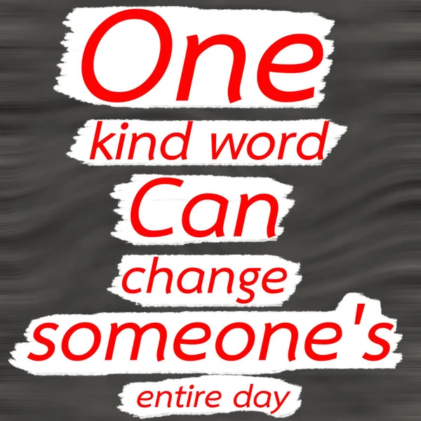 Uma palavra gentil pode mudar o dia inteiro de alguém.Motivação Inspiradora Criativa Citar Conceito Palavra Vermelha em Gray- Black wood Background . — Fotografia de Stock