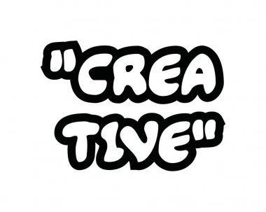 Creative.Creative ilham verici motivasyon teklif kavramı kelime beyaz arka planda siyah.