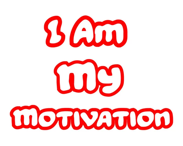 Ich bin meine motivation.creative inspirierende Motivation Zitat Konzept rotes Wort auf weißem Hintergrund. — Stockfoto