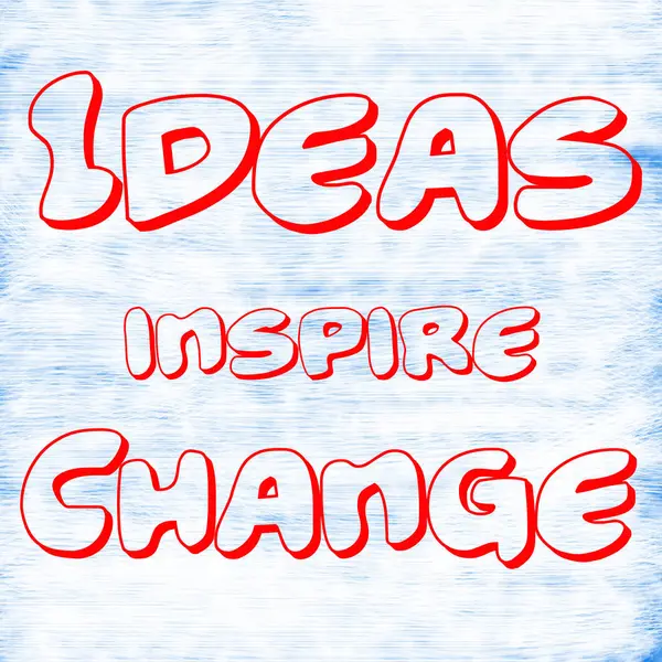 Idéer inspirera Change.Creative inspirerande Motivation citerar konceptet röd Word på vit-blå bakgrund hud, scratch — Stockfoto