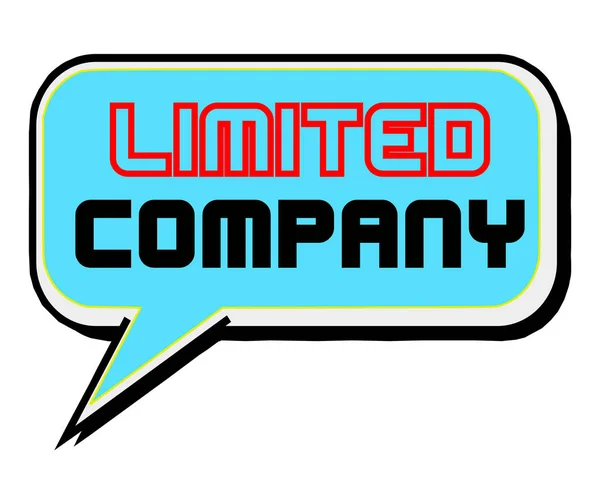 LIMITED COMPANY.Creative Inspiring Motivation Quote Concept  Word On Blue Speech bubble background — Stock Photo, Image