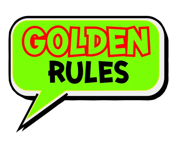Altın kurallar. Yaratıcı ilham verici motivasyon alıntı kavramı kelime üzerinde yeşil konuşma balonu arka plan — Stok fotoğraf