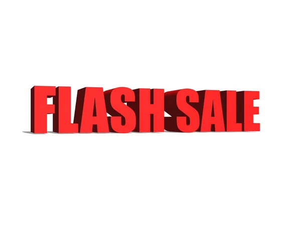 Flash-Verkauf rotes Wort auf weißem Hintergrund Illustration 3D-Rendering lizenzfreie Stockfotos