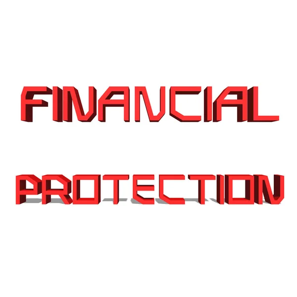 Οικονομική προστασία κόκκινο λέξη σε λευκό φόντο εικόνα 3d rendering — Φωτογραφία Αρχείου