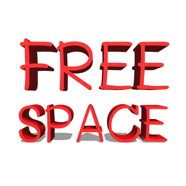 Free Space Red word on white background ilustrare 3D rendering — Fotografie, imagine de stoc