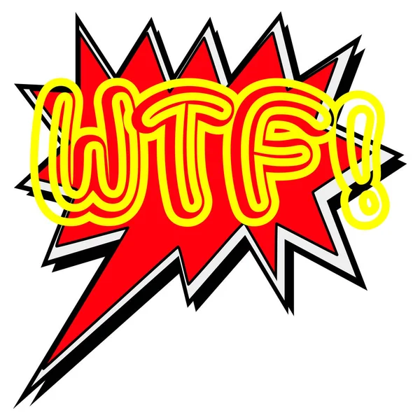 WTF! yellow word.Creative Inspiring Motivation Quote Concept  Word On Red Speech bubble background