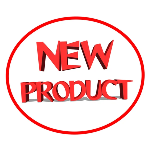 Novo produto palavra vermelha sobre fundo branco ilustração 3D renderização — Fotografia de Stock